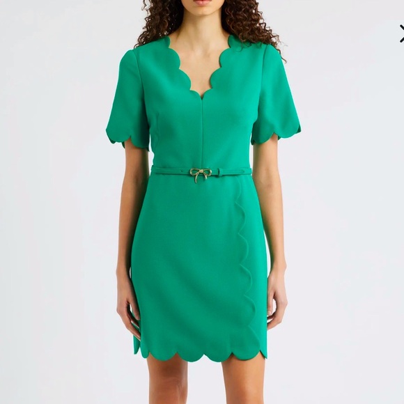 Eliza J Dresses & Skirts - Eliza J Green Scalloped Sheath Dress size 6 NWT*